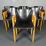 set 6 Modernist dining chairs by Arnold Merckx for Arco, Dutch design 1980s