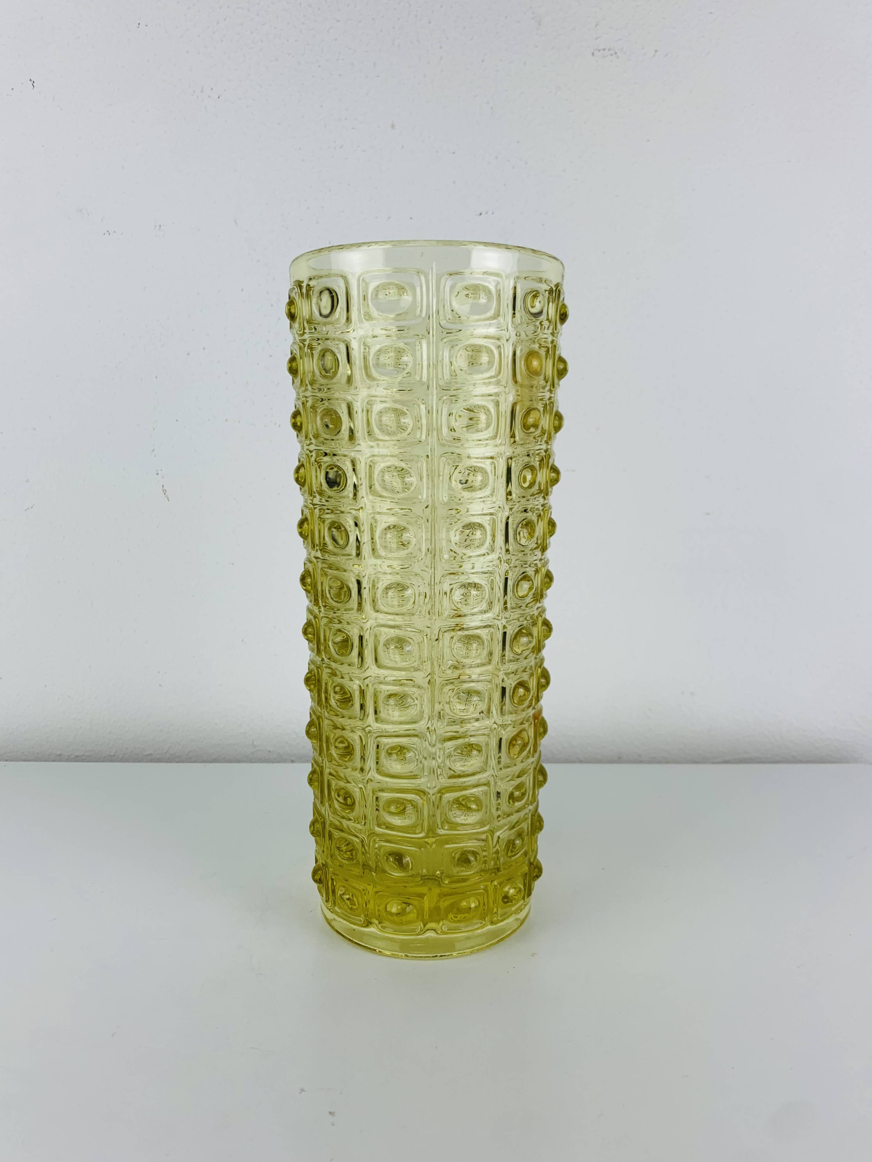 Yellow glass vase by Rudolf Jurnikl for Sklo Union, 1960s