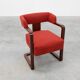 Art Deco red Reupholstered Chair, Belgium ca. 1920