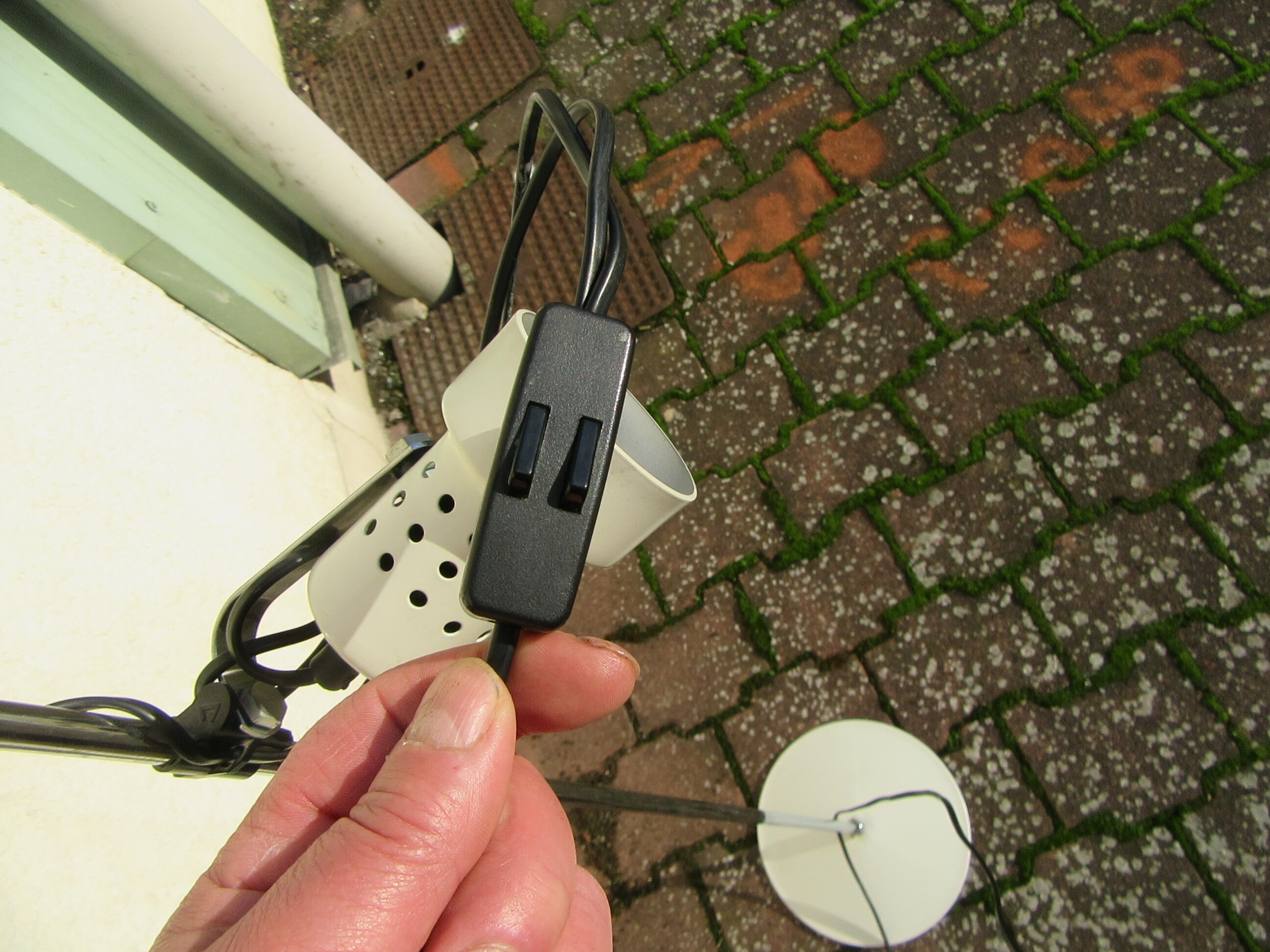 Lamppost 70 double spots vintage - white plate