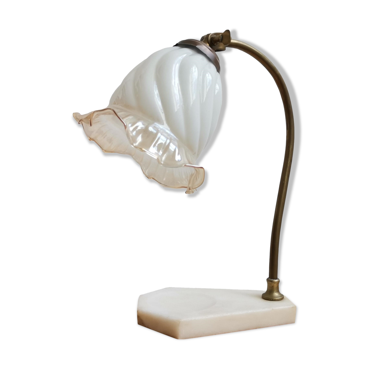 Vintage 40s Art Deco marble table lamp