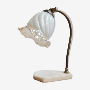 Vintage 40s Art Deco marble table lamp