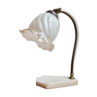 Vintage 40s Art Deco marble table lamp