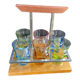 Serviteur de verres colorés à liqueur Art déco