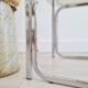 Side table - chrome and smoked glass table - vintage design