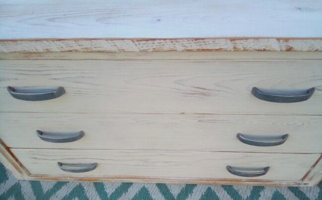 White patina low wooden commodity