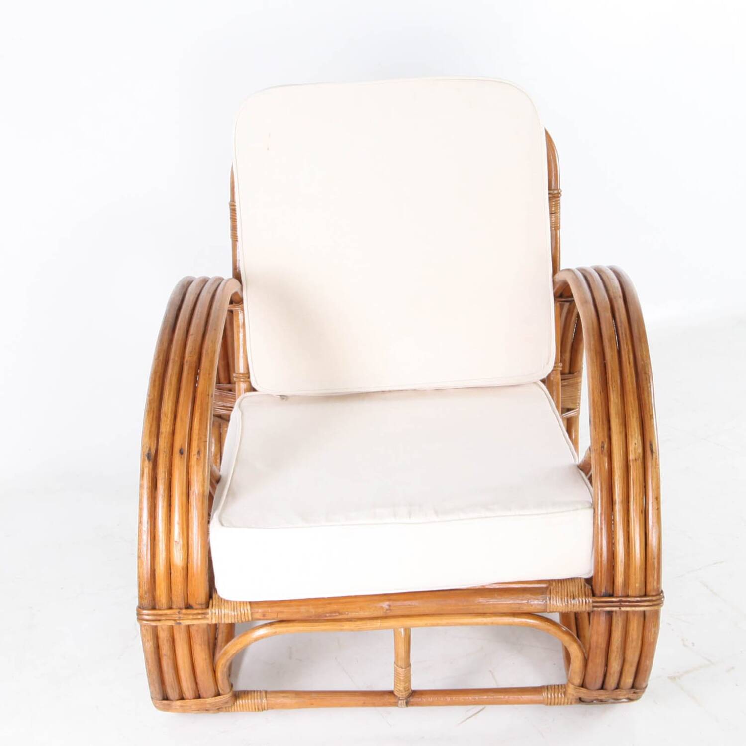 Rattan "pretzel" armchair