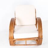 Rattan "pretzel" armchair