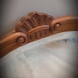 Elongated wooden mirror