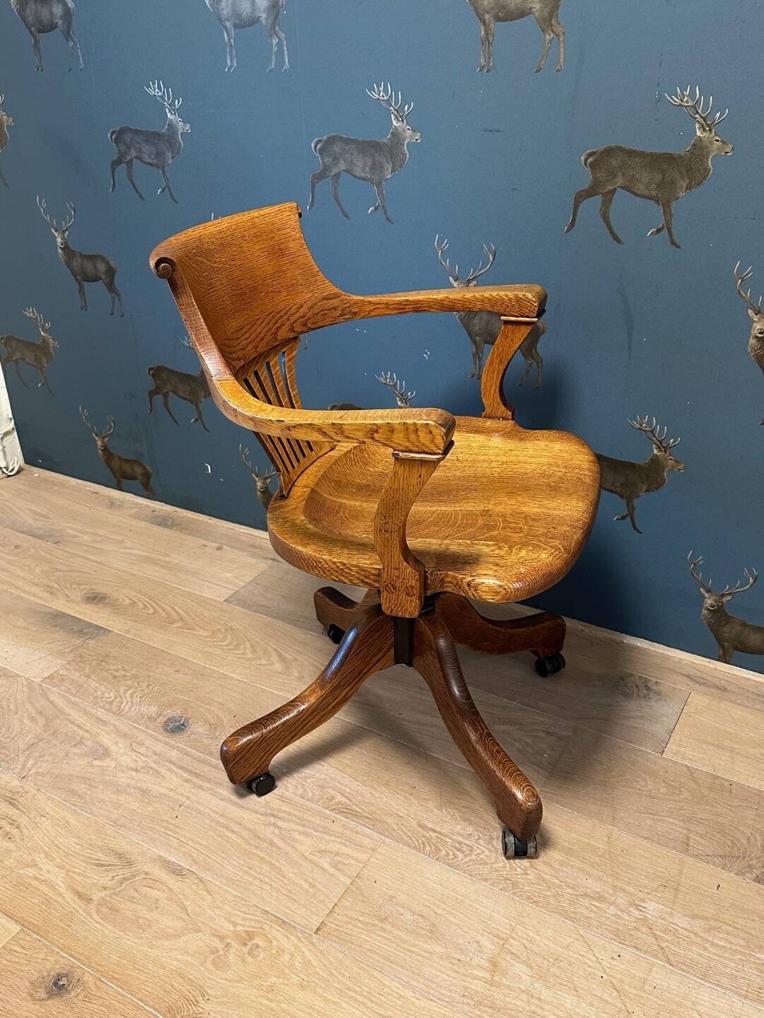 Antique oak office chair