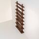 Sculptural wengé slat bookcase (Europe, 1960s).