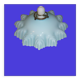 Suspension opaline drapée des années 30 bleue et blanche