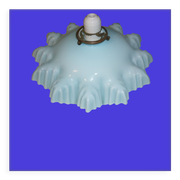Suspension opaline drapée des années 30 bleue et blanche