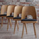 Set of 4 Dining Chairs by Oswald Haerdtl, Reupholstered, Midcentury