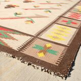 Immense tapis moderne vintage Kilim, 1970
