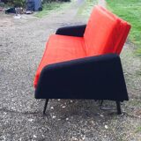 Vintage sofa red and black fabrics