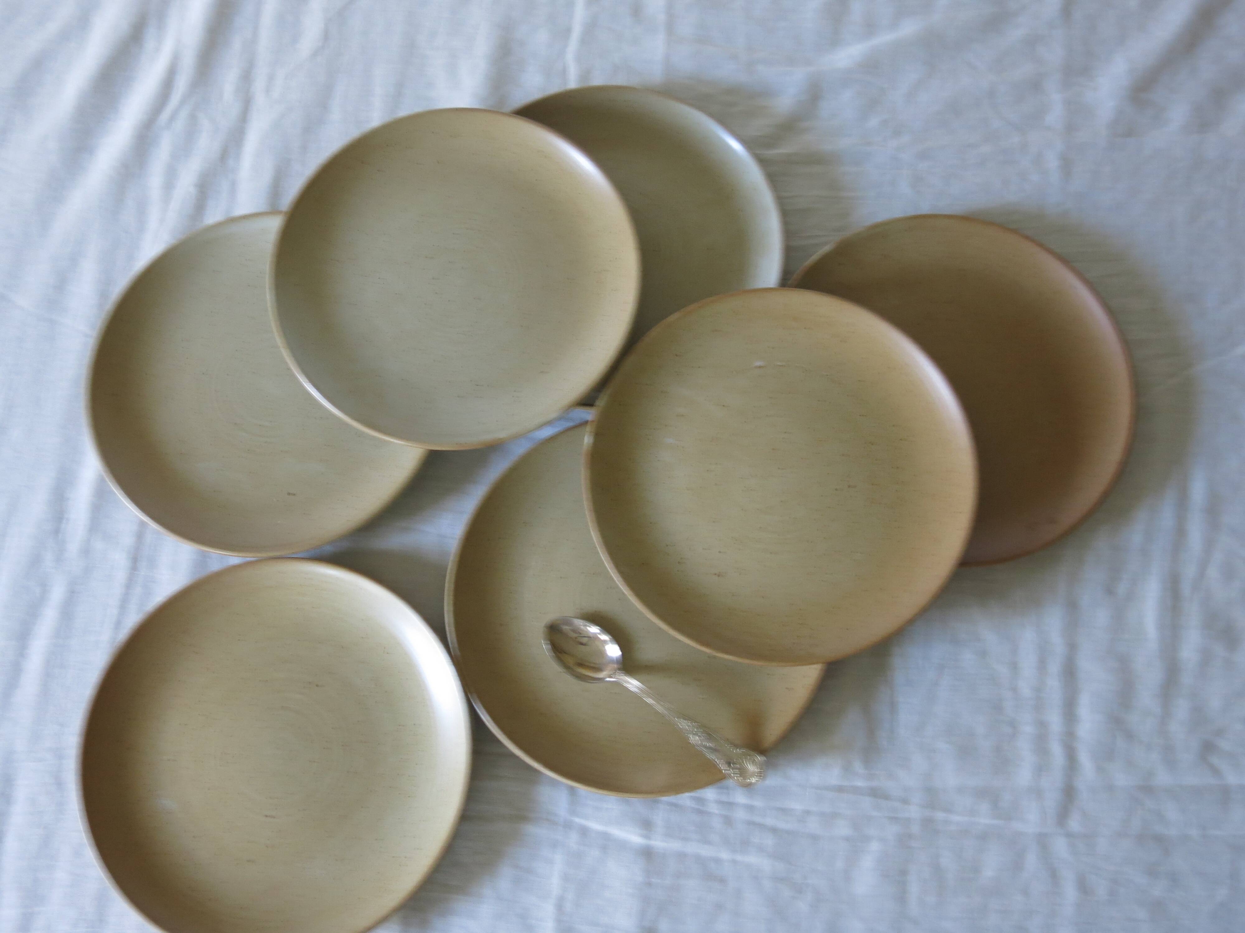 7 “Grès village France” dessert plates in very good condition