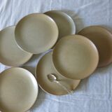 7 “Grès village France” dessert plates in very good condition