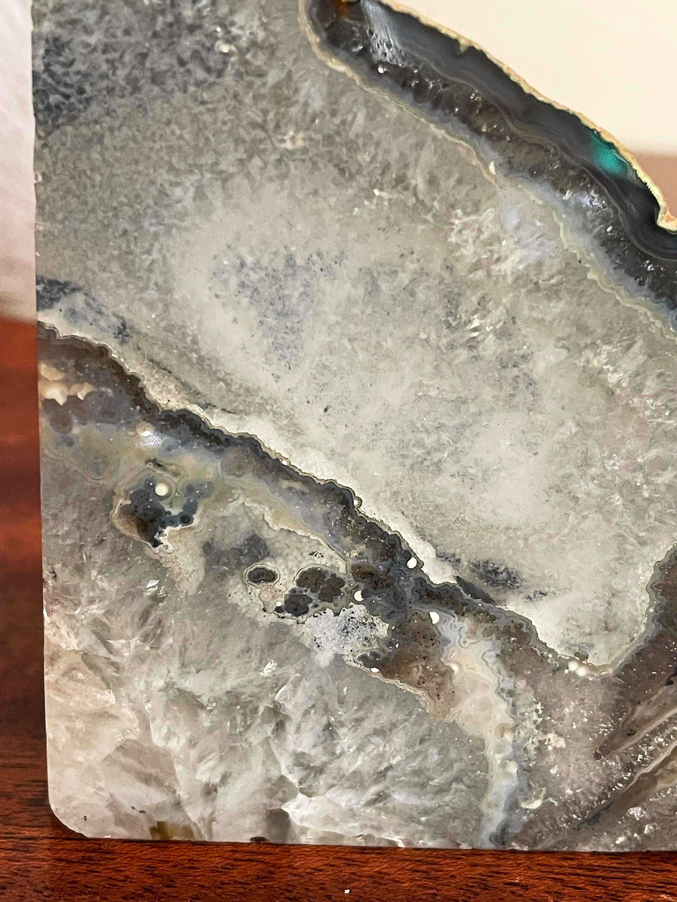 Paire de serre-livres en agate