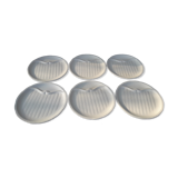 6 white asparagus plates in Gien diam 26.5 cm