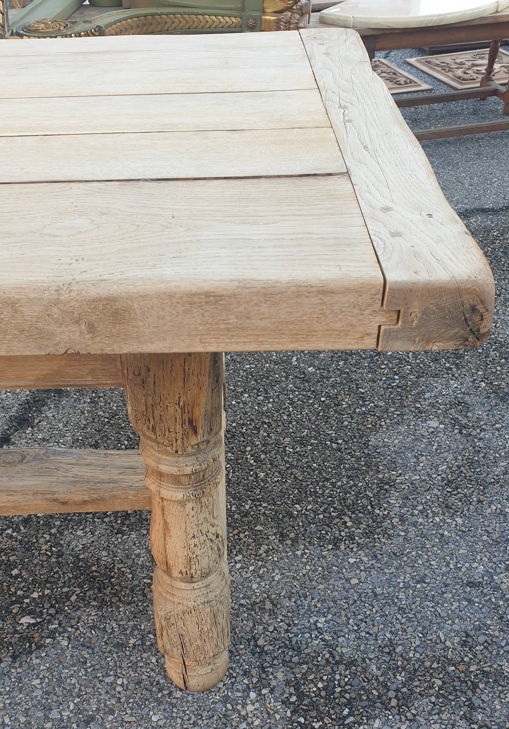 Farm table, 1 drawer, 3 metres long