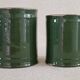 2 stoneware spice jars