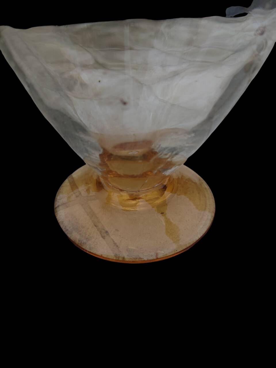 Amber liquor service 1930 glass and faceted carafe