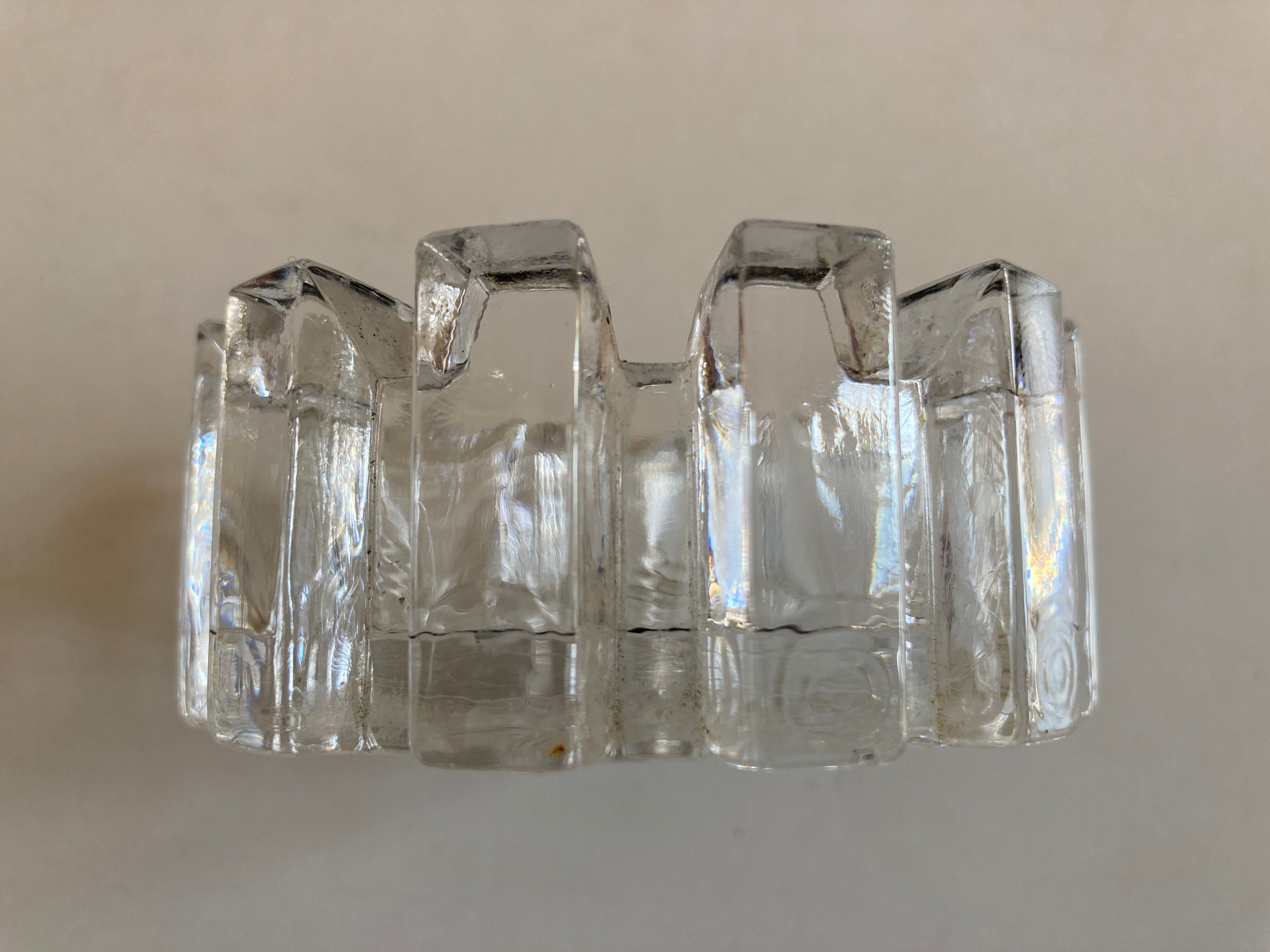 Nybro Sweden 1960 Scandinavian Ice Glass Ashtray