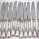 Christofle Marly cutlery set 49 pieces, knives, silver-plated metal, excellent condition.