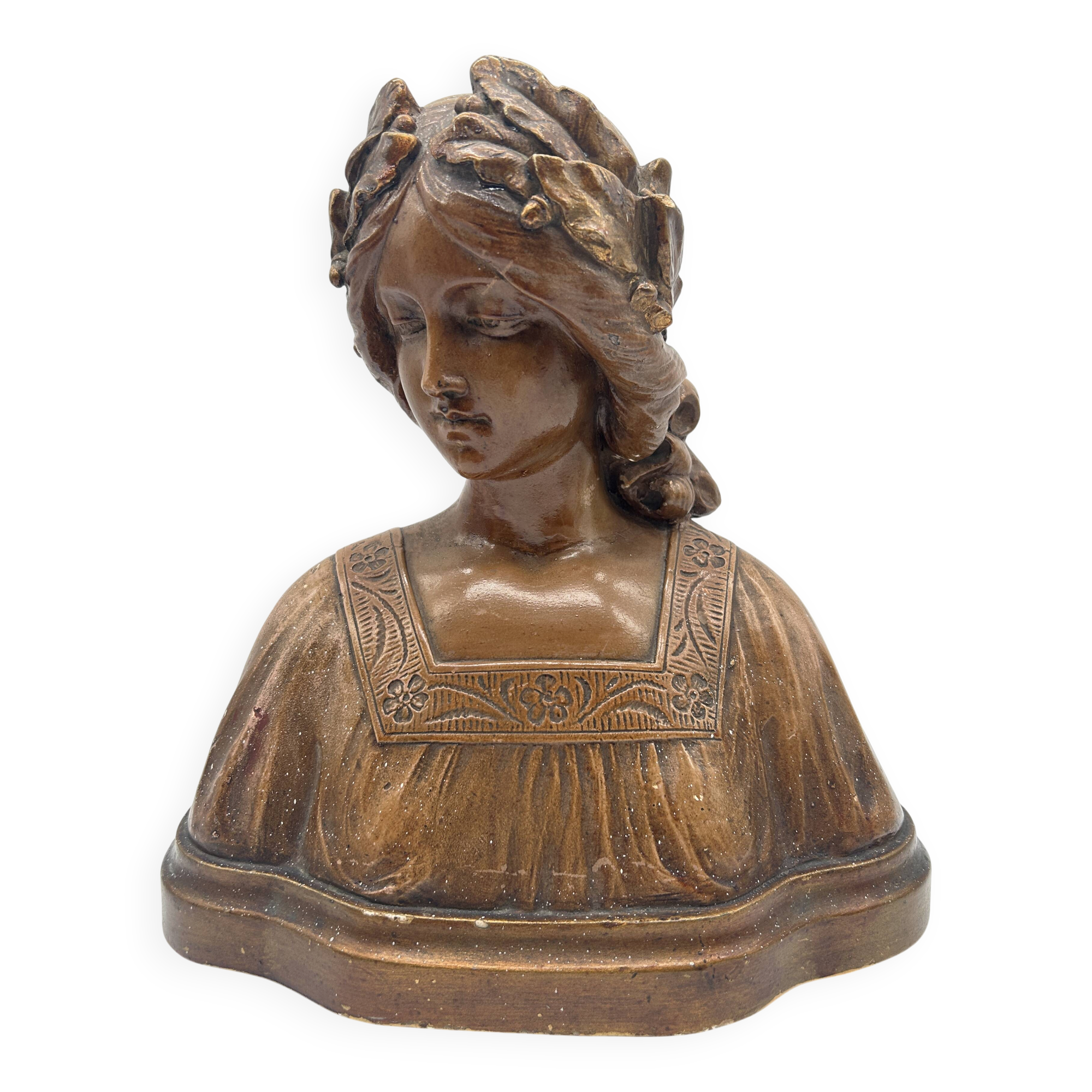 Art Nouveau bust by Gustave Van Vaerenbergh