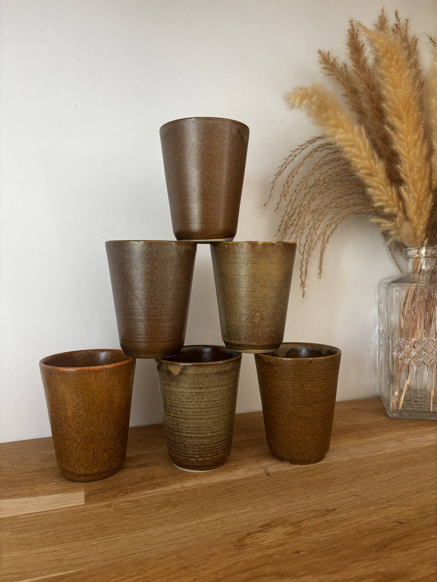 Set of 6 stoneware tumblers from Digoin.