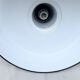 Industrial pendant light in black and white enamelled sheet metal factory bowl