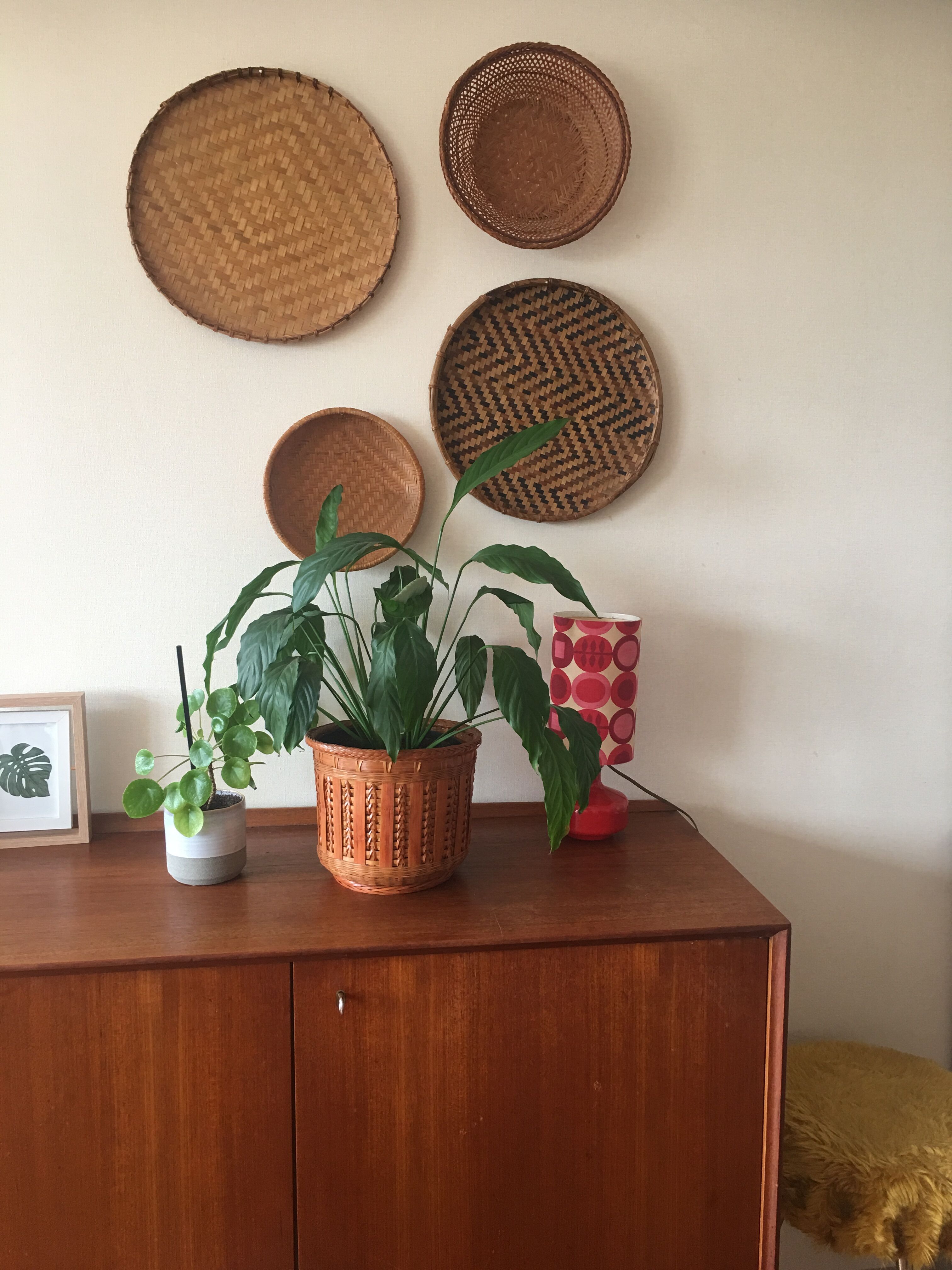Wastepaper basket or vintage wicker jar cover