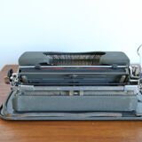 Japy grey-green typewriter with crate