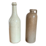 Pair of old stoneware bottles - Ciry le Noble