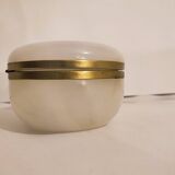 Round alabaster jewelry box
