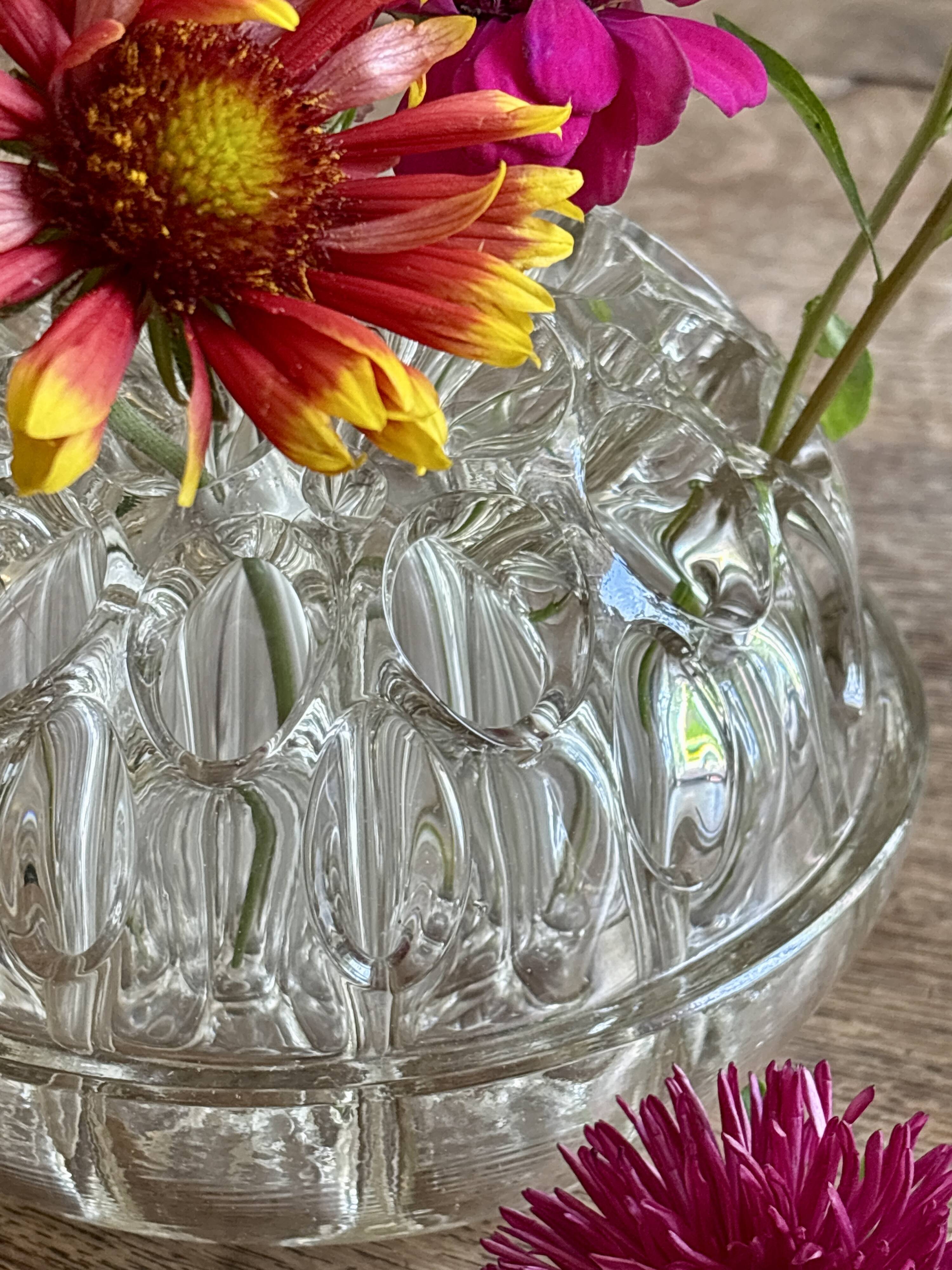 XXL antique glass flower vase