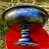 Magnificent ceramic bowl, signed jean marais, black enamel