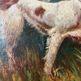 Tableau HST Marcel Falcinelli (1900-1980) "Chien à l'affut" + cadre