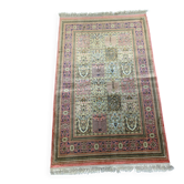 Oriental rug 100% silk hand-knotted – Bakhtiar box pattern 203x124 cm