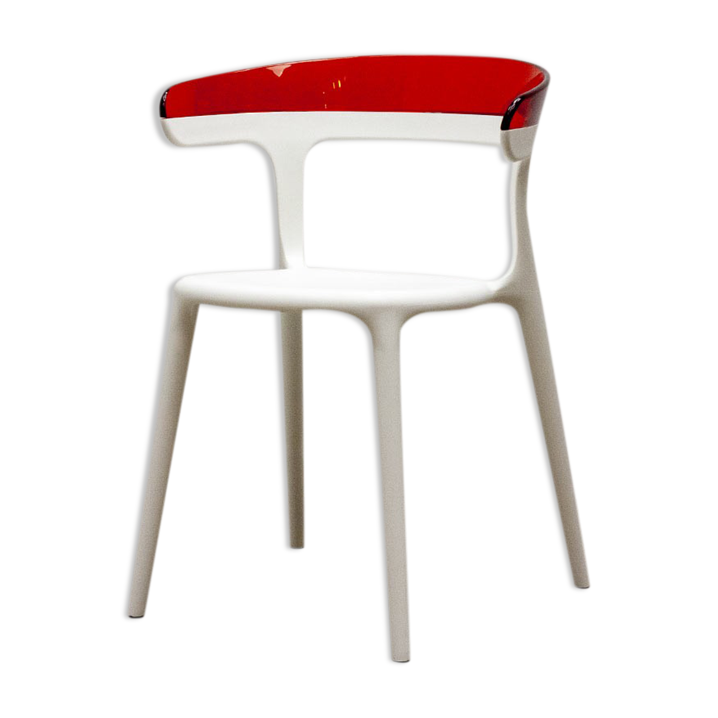 Chair from Papatya in white and red plastic