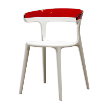 Chair from Papatya in white and red plastic