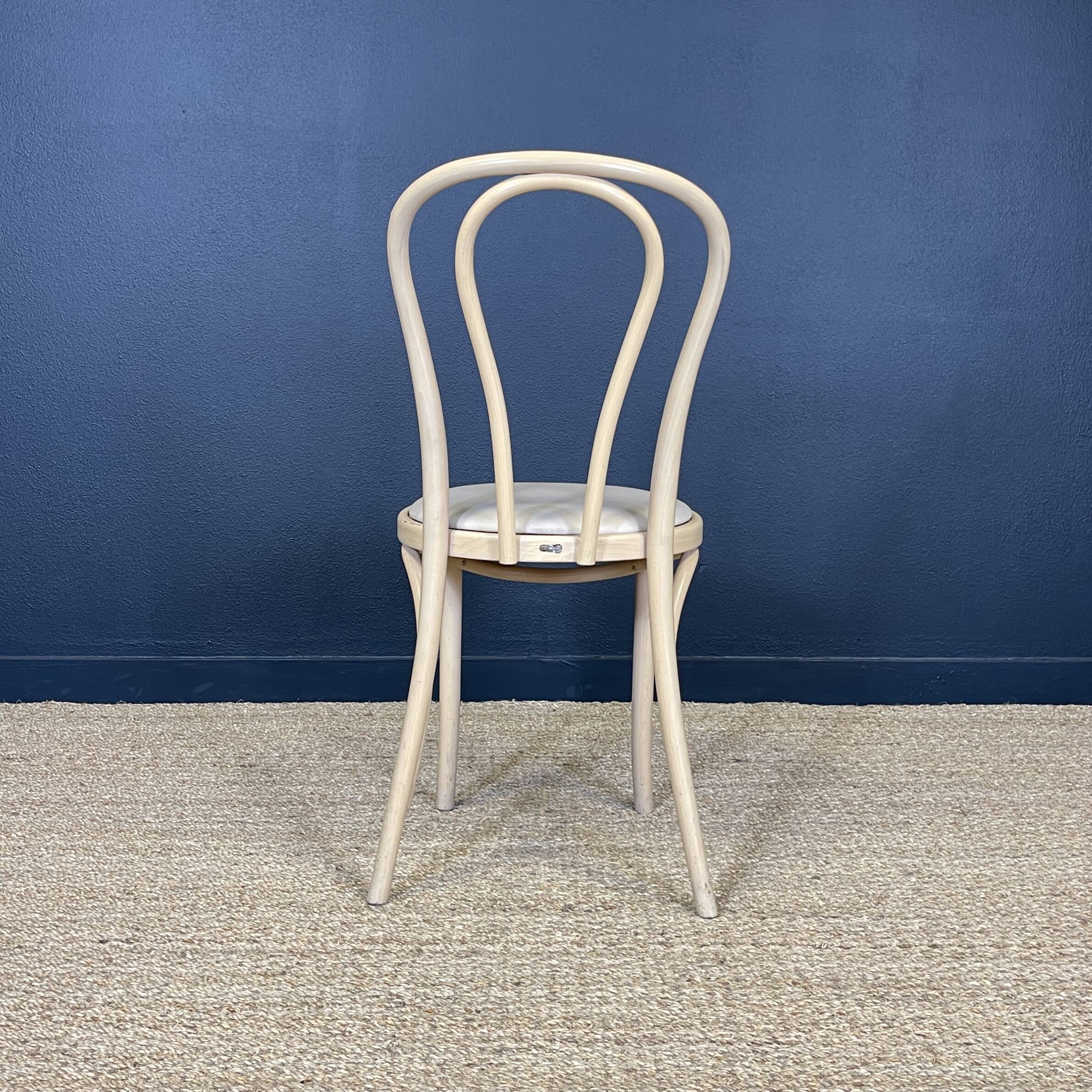 Set of 6 Thonet type bistro chairs light curved wood & Skaï GO IN Germany