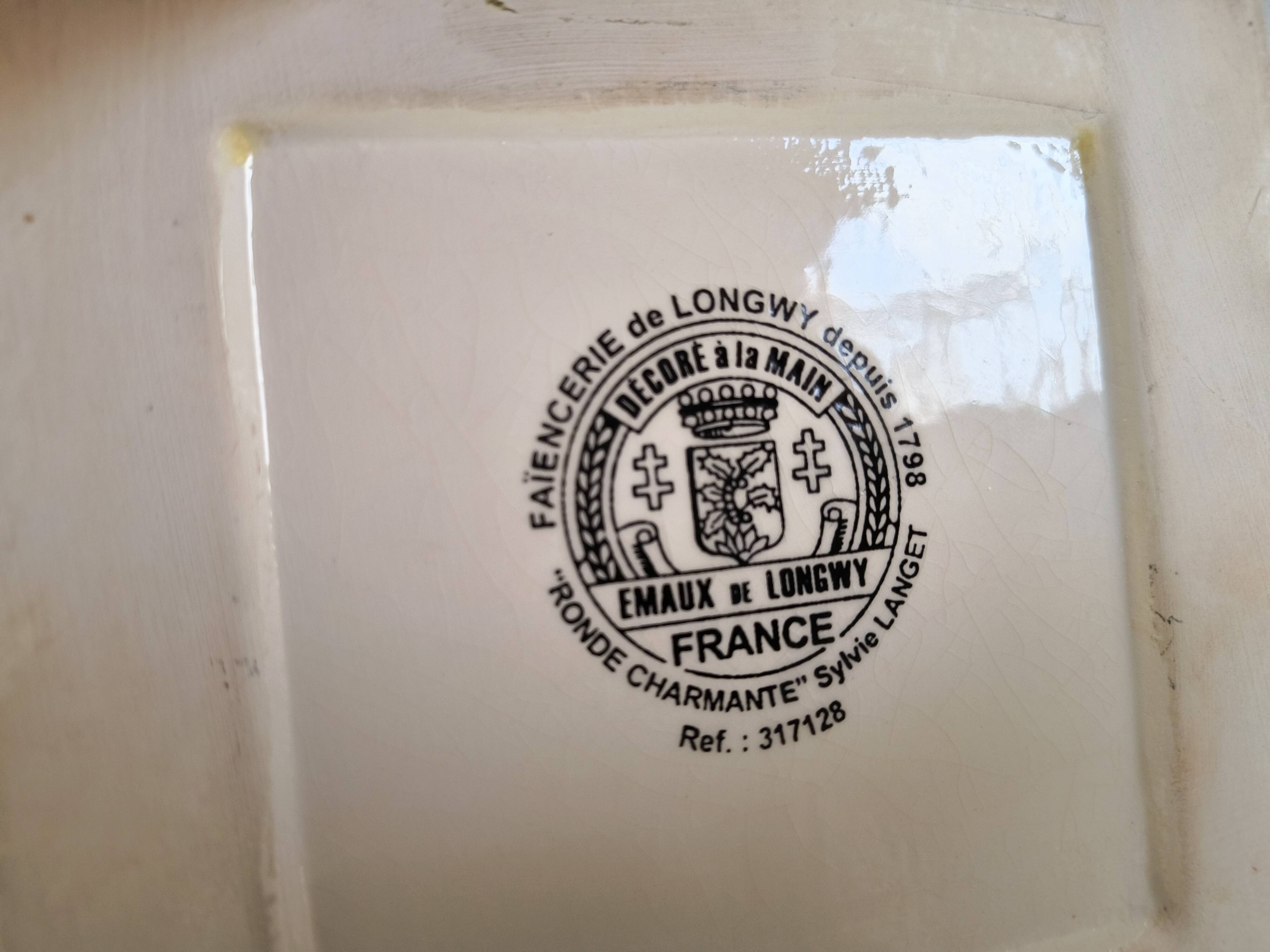 Enamel ashtray from longwy "charming round" by sylvie langet