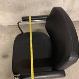 Vintage Retro Design Black Faux Leather Armchair