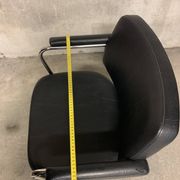 Vintage Retro Design Black Faux Leather Armchair