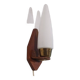 Danish teak and opaline wall lamp