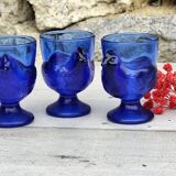 Set of glass hen egg cups