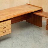 Mid-century modern right-angle desk in Brazilian wood.