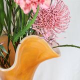 GRAND VASE EN VERRE ORANGE ARTISANAL
